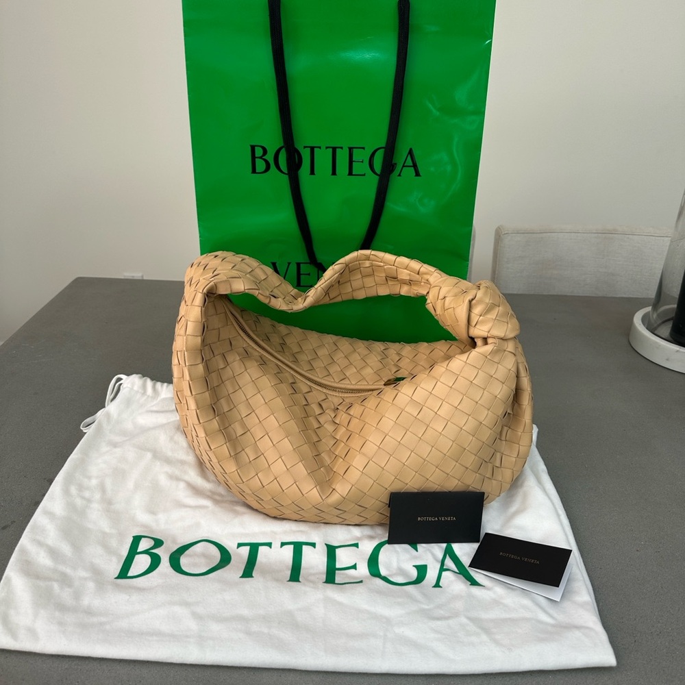 Bottega Veneta medium Jodie bag in Almond.